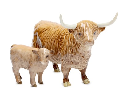 Lot 223 - Beswick Highland Cattle Comprising: Bull,...