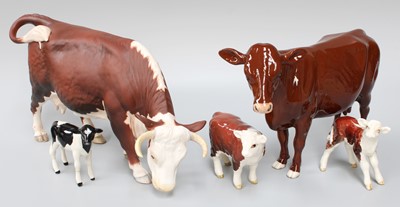 Lot 132 - Beswick Cattle Including: Hereford Cow, model...