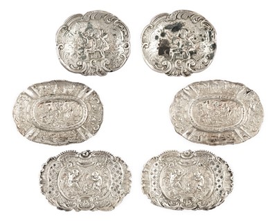 Lot 50 - Three Pairs of German Silver Dishes