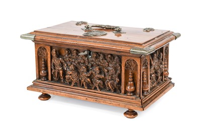 Lot 244 - A White-Metal-Mounted Fruitwood Table Casket,...