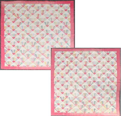 Lot 2030 - 20th Century Cotton Patchwork Quilt decorated...