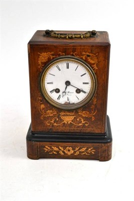 Lot 9 - French inlaid rosewood clock