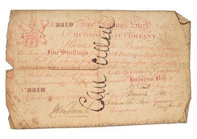 Lot 453 - Canada, Hudson's Bay Company Promissory Note,...