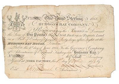 Lot 454 - Canada, Hudson's Bay Company Promissory Note,...