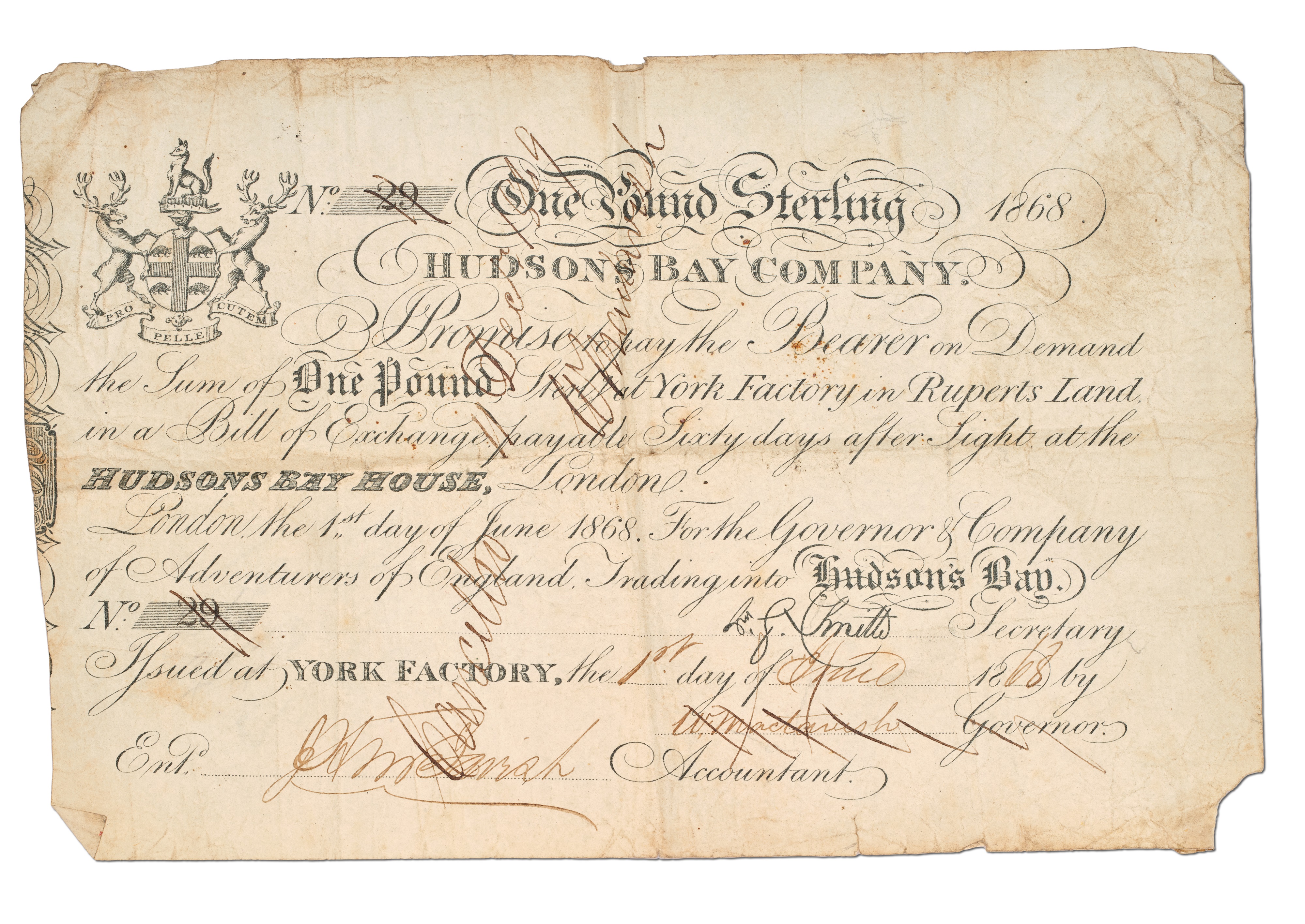 Lot 454 - Canada, Hudson's Bay Company Promissory Note,