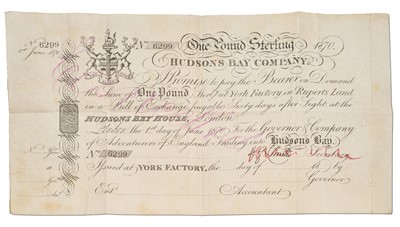 Lot 455 - Canada, Hudson's Bay Company Promissory Note,...