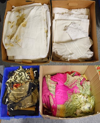 Lot 1081 - Assorted Silk and Other Saris, beaded and...