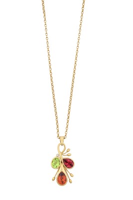 Lot 2028 - A Multi-Gem Set Pendant on Chain, by Catherine...