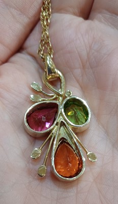Lot 2028 - A Multi-Gem Set Pendant on Chain, by Catherine...