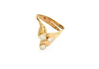 Lot 48 - A 9 Carat Gold Diamond Three Stone Ring, of...