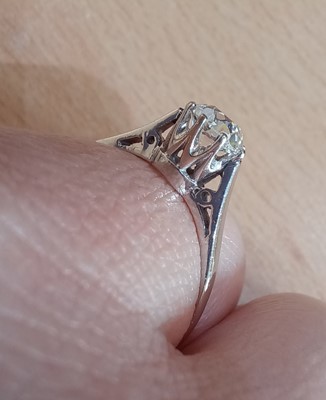 Lot 2050 - An 18 Carat White Gold Diamond Solitaire Ring...