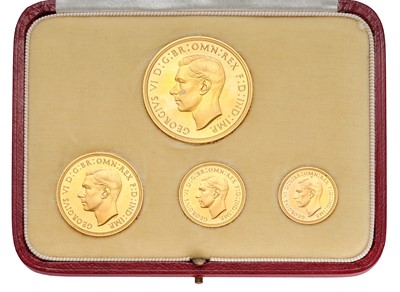 Lot 254 - George VI, 'Coronation' Gold Proof Set 1937, 4...