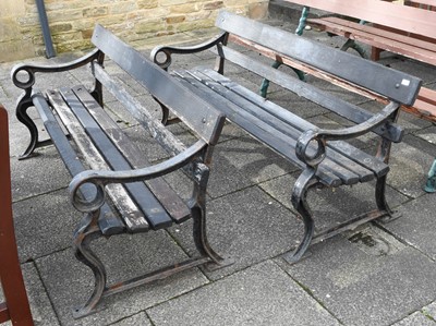 Lot 1350 - A Pair of Naturalistic Iron and Timber Benches,...