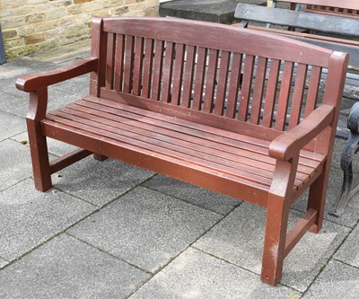 Lot 1351 - A Slatted Wooden Bench, 153cm wide