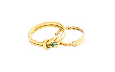 Lot 41 - An 18 Carat Gold Turquoise Ring, finger size N;...