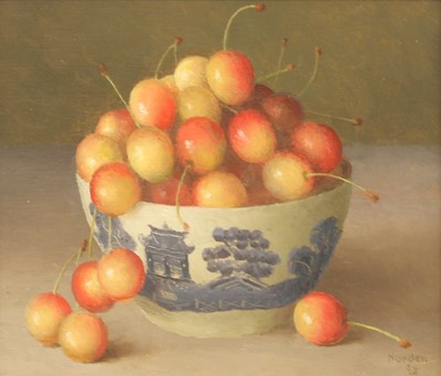 Lot 1038 - Gerald Norden (1912-2000) "Cherries in a blue...