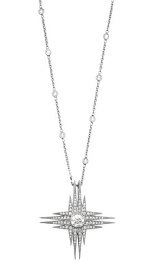 Lot 2214 - A Platinum Diamond Pendant on Chain, by Hirsh...