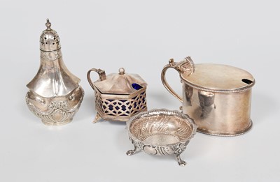Lot 59 - Four Assorted Silver Condiment-Items,...