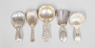 Lot 47 - Three George V Silver Caddy-Spoons, One by...