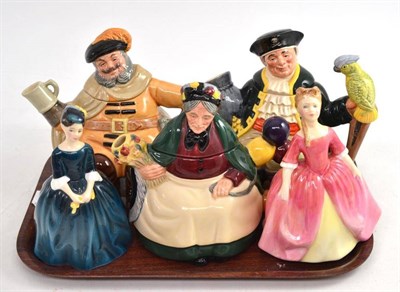Lot 32 - Two Royal Doulton figures - Debbie and Cherie and three Royal Doulton character teapots