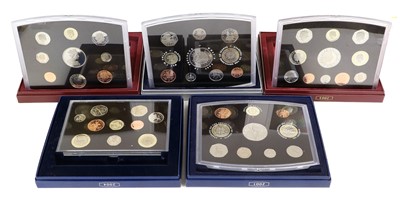 Lot 364 - 5x UK Proof Sets, comprising; 2000, 2001, 2002,...