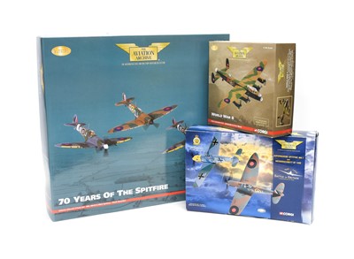 Lot 3441 - Corgi Aviation Archive 1:72 Scale AA99189 70 Years Of The Spitfire 3 Piece Set