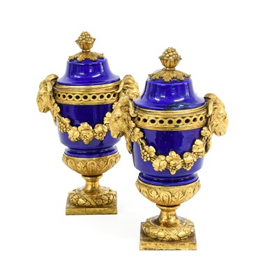 Lot 288 - A Pair of Louis XVI-Style Gilt-Bronze-Mounted...