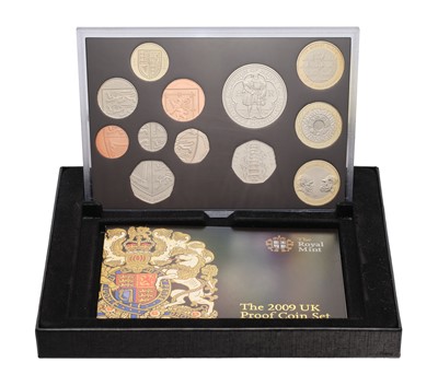 Lot 353 - 2009 UK Proof Coin set, 12 coins from £5-1p,...
