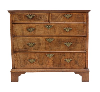 Lot 798 - A George II Walnut and Featherbanded Oak-Sided...