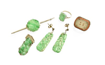 Lot 59 - A Quantity of Jade Jewellery, comprising of a...