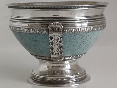 Lot 151 - An Arts and Crafts Silver Mounted Ruskin...