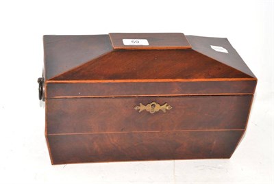 Lot 59 - A 19th century mahogany sarcophagus tea caddy