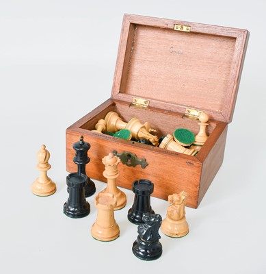 Lot 217 - An Ebony and Boxwood Chess Set, the box...