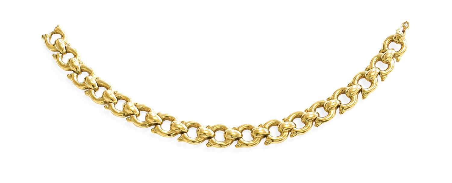 Lot 63 - A 9 Carat Gold Fancy Link Bracelet, length 18.8cm
