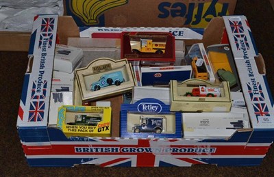 Lot 65 - A box of Dinky, Tonka and Corgi model cars, etc