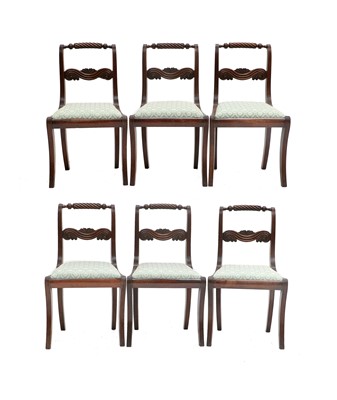 Lot 335 - A Set of Six Regency Carved Mahogany Dining...