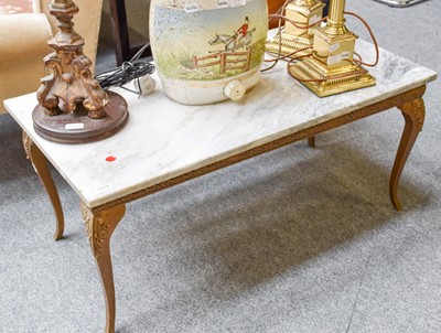 Lot 1117 - Marble Topped Gilt Coffee Table, 100cm by 50cm...