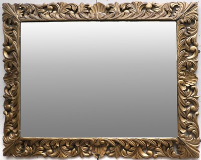 Lot 1223 - A Gilt Framed Mirror, the rectangular bevalled...