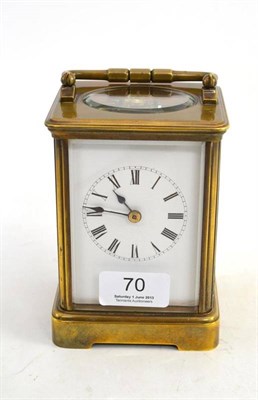 Lot 70 - A brass striking carriage clock