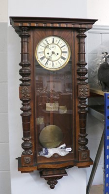 Lot 1278 - A Vienna Type Double Weight Driven Wall Clock,...