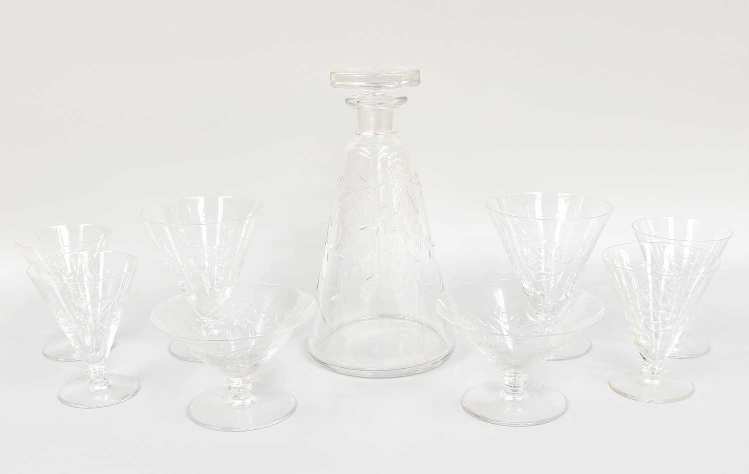 Lot 95 - St Louis Glassware, comprising a decanter and...