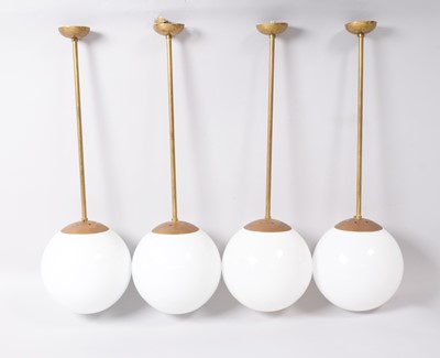 Lot 1178 - A Set of Four Art Deco Style Spherical Opaque...