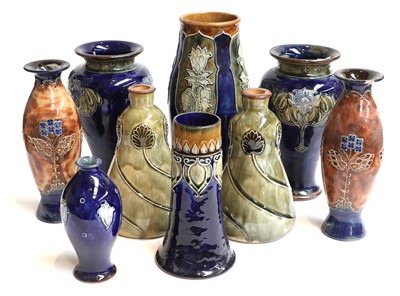 Lot 111 - Three Pairs of Royal Doulton Vases in Various...