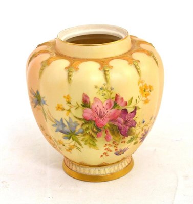 Lot 80 - A Royal Worcester pot pourri vase, printed and painted with flowers between moulded borders,...