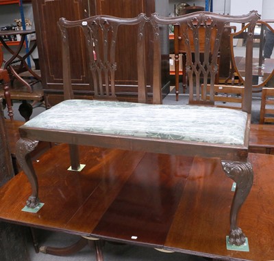 Lot 1305 - A Chippendale Revival Twin Seater Settee,...