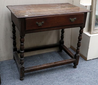 Lot 1191 - A Late 17th Century Oak Side Table, moulded...