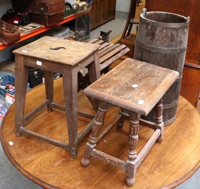 Lot 1254 - A Coopered Barrel Form Stick Stand, 65cm high,...