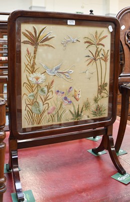 Lot 1270 - A Mahogany Fire Screen Table, with a silk work...