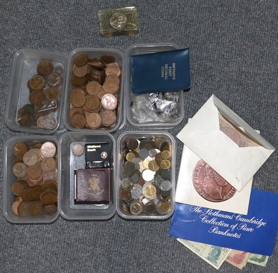 Lot 142 - Mixed British and World Coins and Banknotes; a...