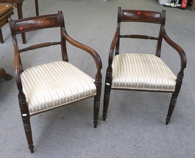 Lot 1274 - A Pair of Regency Open Arm Chairs